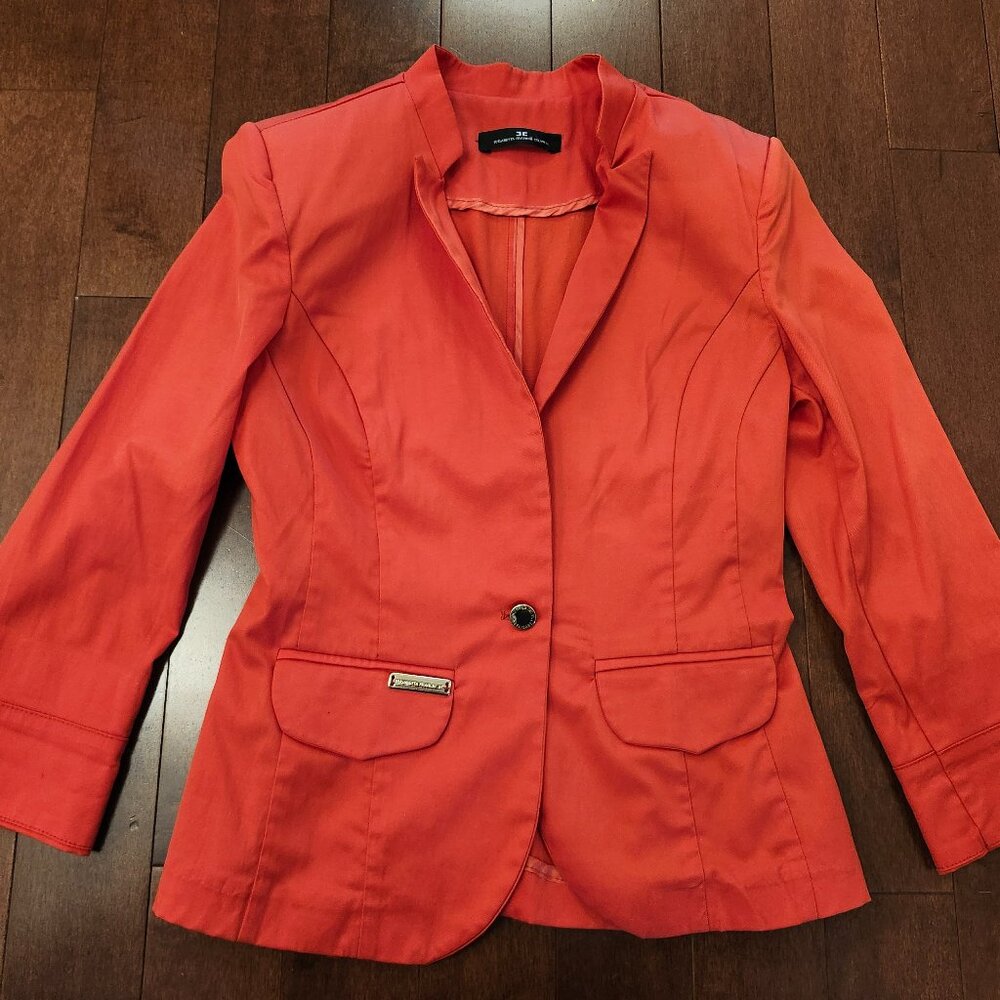 Elisabetta Franchi Celyn women's orange blazer in size XS
